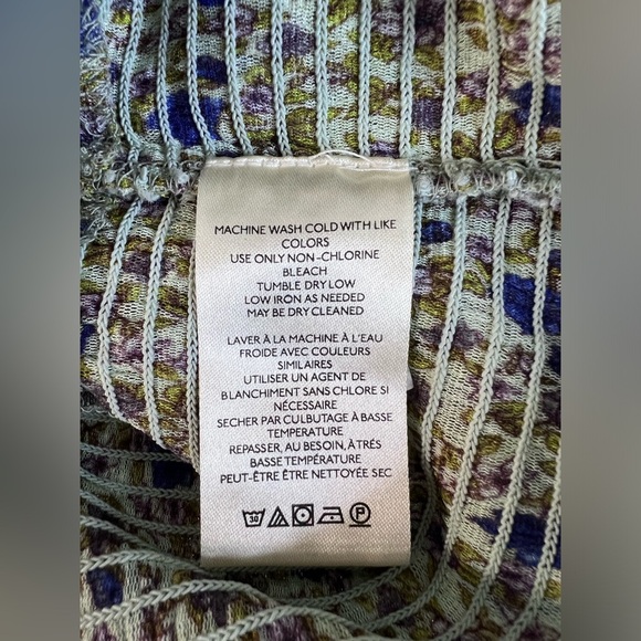 Free People Beatrice Ruffle Blouse Top Floral Printed Smocked‎ Cropped Sz S NWT - Picture 8 of 12